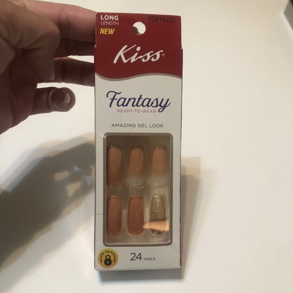 Kiss Fantasy Gel Look Ready to Wear Nails FDFNS02 Color Seductive Pack of 24